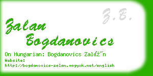 zalan bogdanovics business card